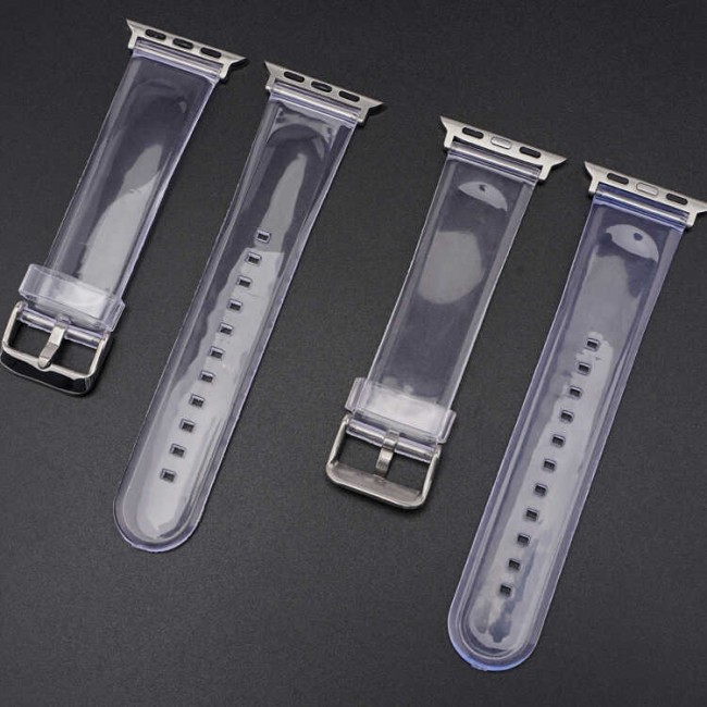 Apple Watch 42mm KRD-13 Şeffaf Silikon Kordon Apple Watch 42mm KRD-13 Şeffaf Silikon Kordon