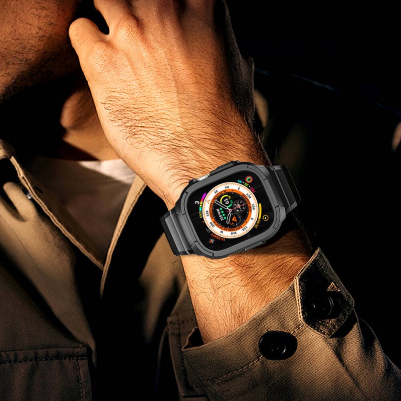 Bal-z Apple Watch 42mm Wiwu Wi-WB014 Armor Serisi 2in1 Sert PC Kasa Koruyuculu Silikon Kordon