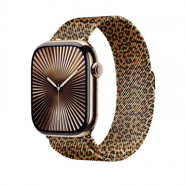 Apple Watch 42mm Zore KRD-01 Leopar Desenli Metal Kordon Apple Watch 42mm Zore KRD-01 Leopar Desenli Metal Kordon