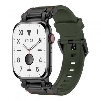 Apple Watch 42mm Zore KRD-101 Titanyum Metal Başlıklı Silikon Kordon Apple Watch 42mm Zore KRD-101 Titanyum Metal Başlıklı Silikon Kordon