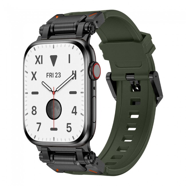 Apple Watch 42mm Zore KRD-101 Titanyum Metal Başlıklı Silikon Kordon Apple Watch 42mm Zore KRD-101 Titanyum Metal Başlıklı Silikon Kordon