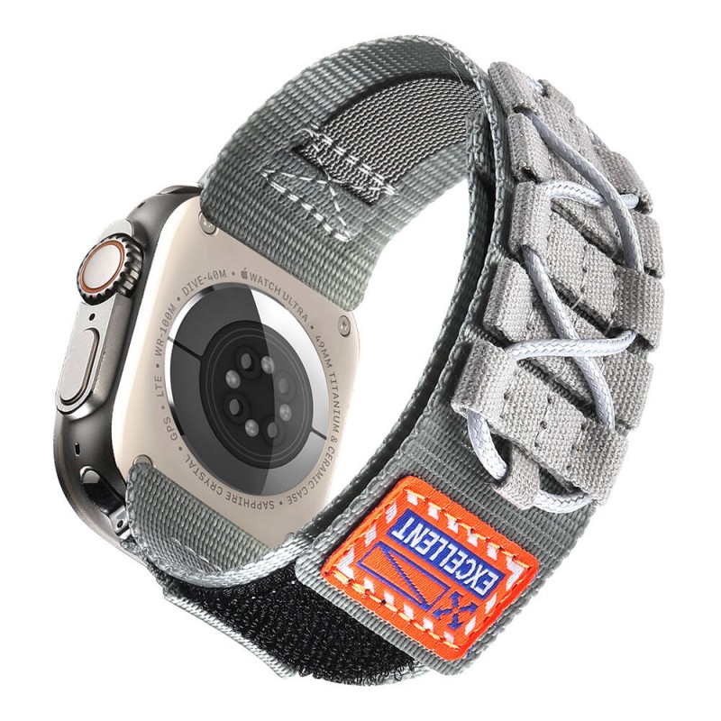 Bal-z Apple Watch 42mm  KRD-112 Orbital Örgülü Halat Tasarımlı Naylon Kumaş Hasır Kordon