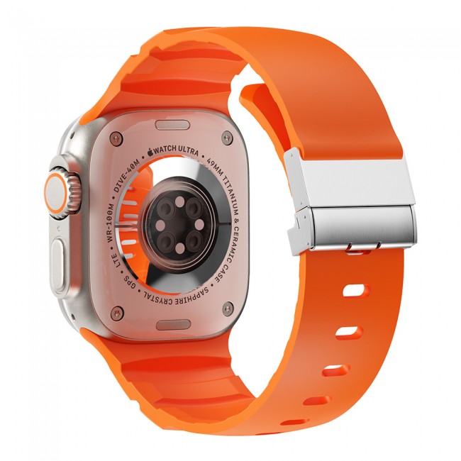 Apple Watch 42mm Zore KRD-145 Metal Tokalı Silikon Kordon Apple Watch 42mm Zore KRD-145 Metal Tokalı Silikon Kordon