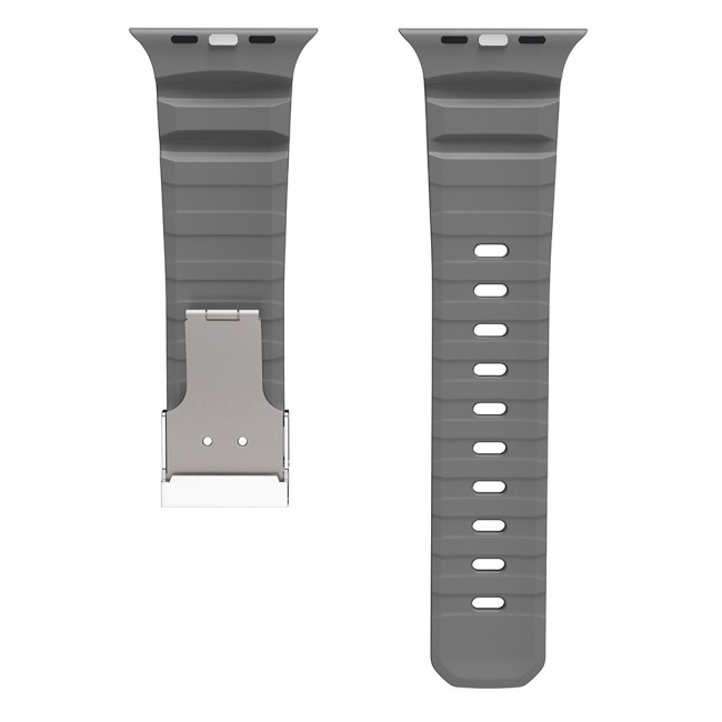 Apple Watch 42mm Zore KRD-145 Metal Tokalı Silikon Kordon Apple Watch 42mm Zore KRD-145 Metal Tokalı Silikon Kordon