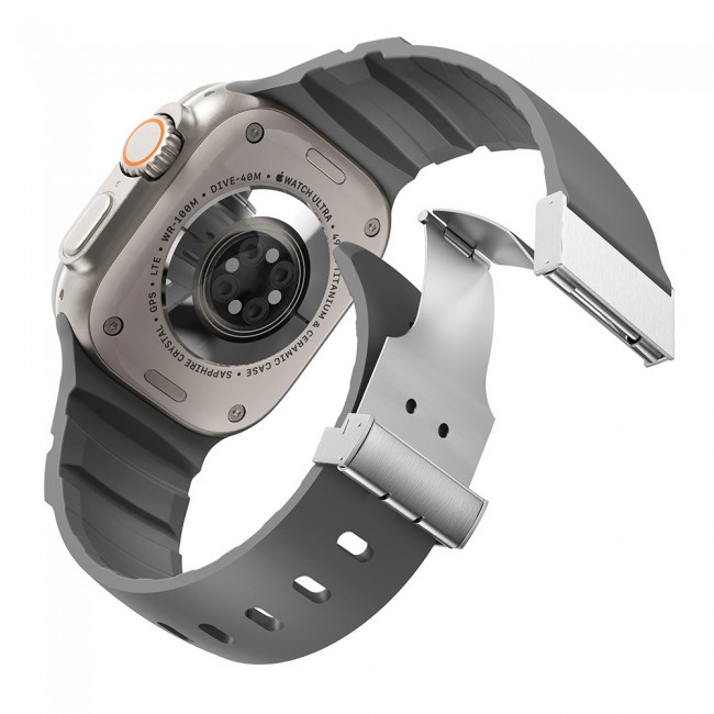 Apple Watch 42mm Zore KRD-145 Metal Tokalı Silikon Kordon Apple Watch 42mm Zore KRD-145 Metal Tokalı Silikon Kordon