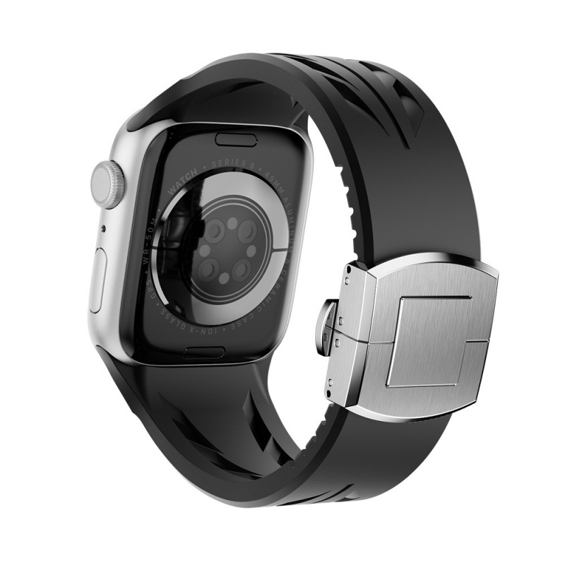 Bal-z Apple Watch 44mm KRD-127 Metal Tokalı Silikon Kordon