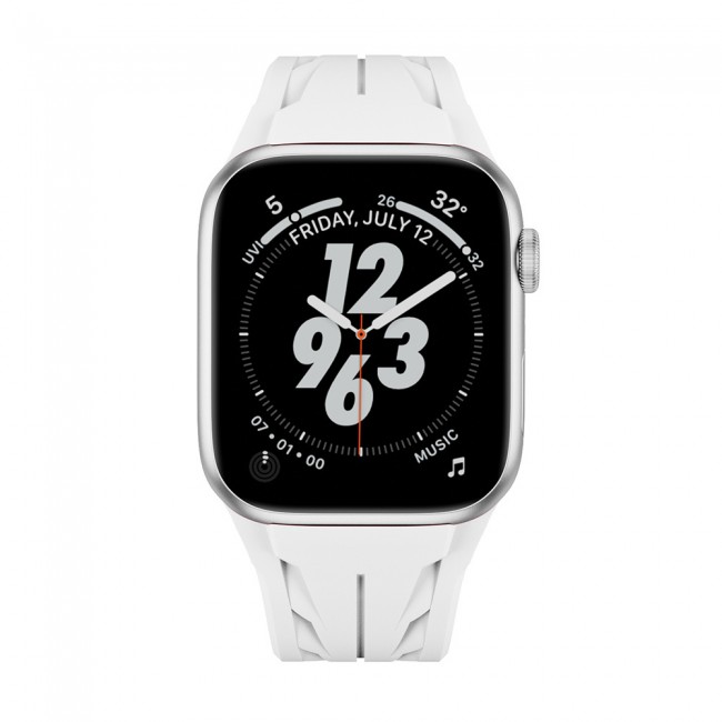 Apple Watch 44mm KRD-127 Metal Tokalı Silikon Kordon Apple Watch 44mm KRD-127 Metal Tokalı Silikon Kordon