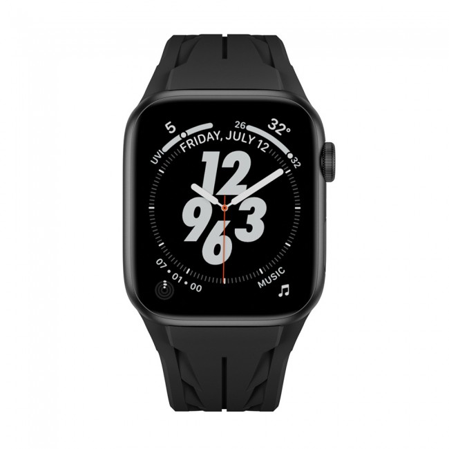 Apple Watch 44mm KRD-127 Metal Tokalı Silikon Kordon Apple Watch 44mm KRD-127 Metal Tokalı Silikon Kordon