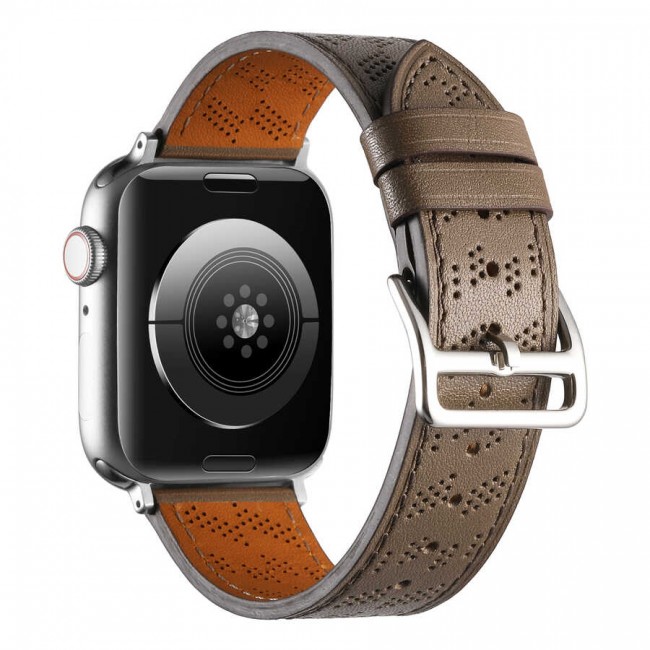 Apple Watch 44mm KRD-76 PU Deri Kordon Strap Kayış Apple Watch 44mm KRD-76 PU Deri Kordon Strap Kayış