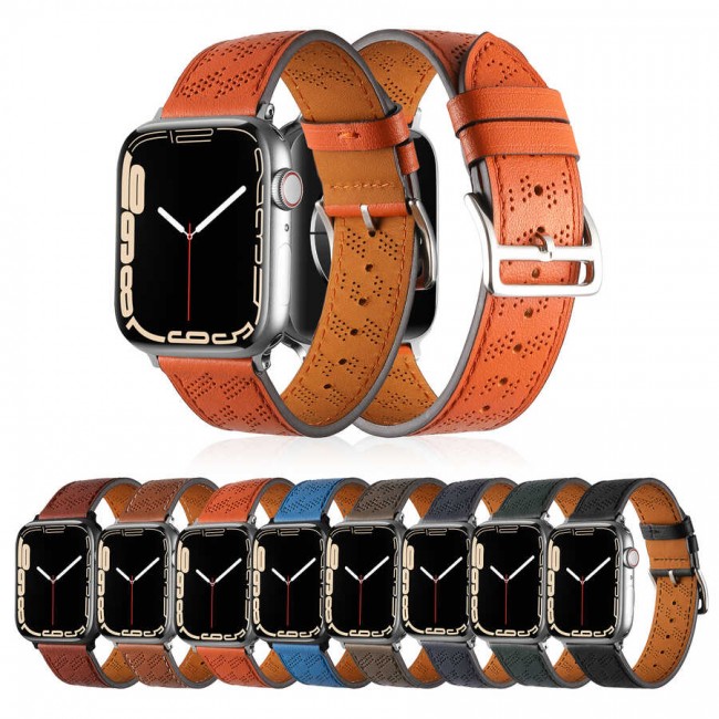 Apple Watch 44mm KRD-76 PU Deri Kordon Strap Kayış Apple Watch 44mm KRD-76 PU Deri Kordon Strap Kayış