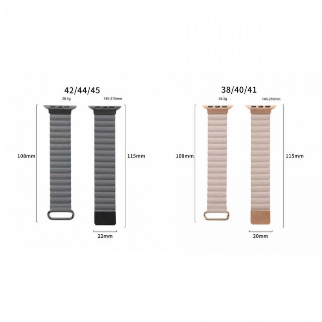 Apple Watch 44mm KRD-78 PU Deri Kordon Strap Kayış Apple Watch 44mm KRD-78 PU Deri Kordon Strap Kayış