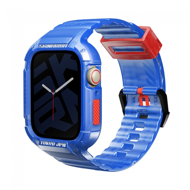 Apple Watch 44mm SkinArma Saido Sert PC Kasa Koruyuculu Silikon Kordon Apple Watch 44mm SkinArma Saido Sert PC Kasa Koruyuculu Silikon Kordon