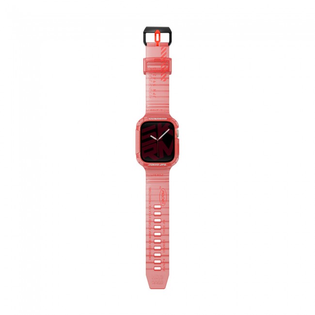 Apple Watch 44mm SkinArma Saido Sert PC Kasa Koruyuculu Silikon Kordon Apple Watch 44mm SkinArma Saido Sert PC Kasa Koruyuculu Silikon Kordon