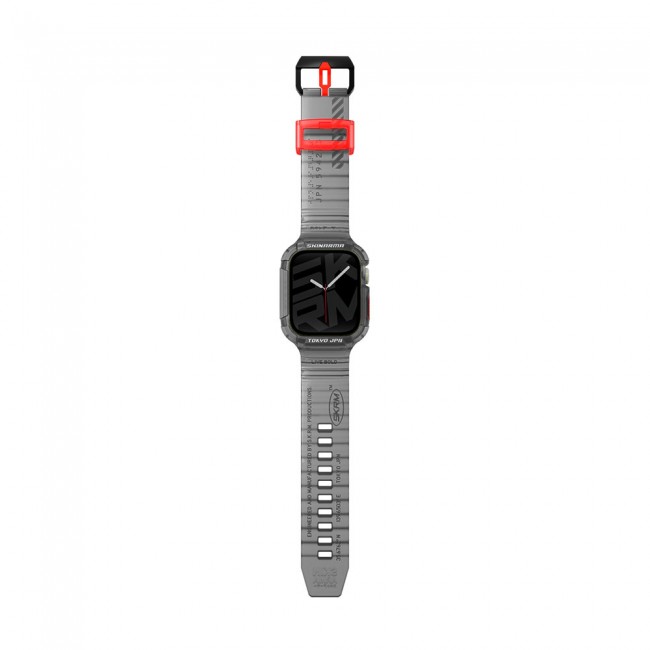 Apple Watch 44mm SkinArma Saido Sert PC Kasa Koruyuculu Silikon Kordon Apple Watch 44mm SkinArma Saido Sert PC Kasa Koruyuculu Silikon Kordon