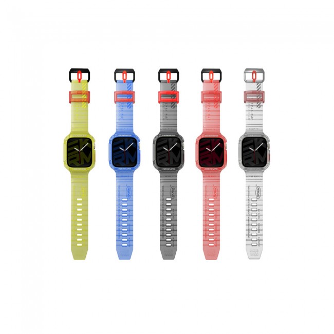 Apple Watch 44mm SkinArma Saido Sert PC Kasa Koruyuculu Silikon Kordon Apple Watch 44mm SkinArma Saido Sert PC Kasa Koruyuculu Silikon Kordon