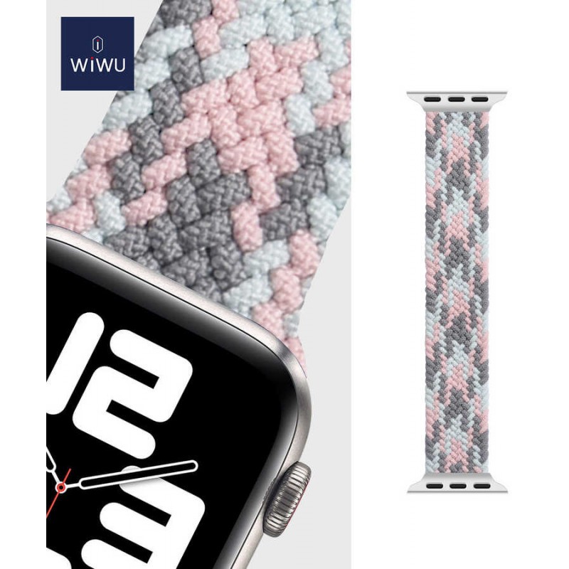 Bal-z Apple Watch 44mm Wiwu Braided Solo Loop Contrast Color Medium Kordon