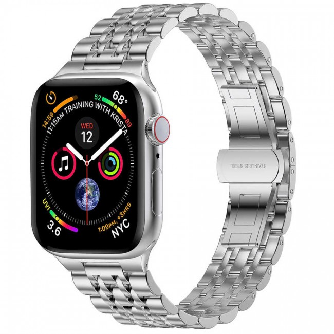 Apple Watch 44mm Wiwu Seven Beads Steel Belt Metal Kordon Apple Watch 44mm Wiwu Seven Beads Steel Belt Metal Kordon