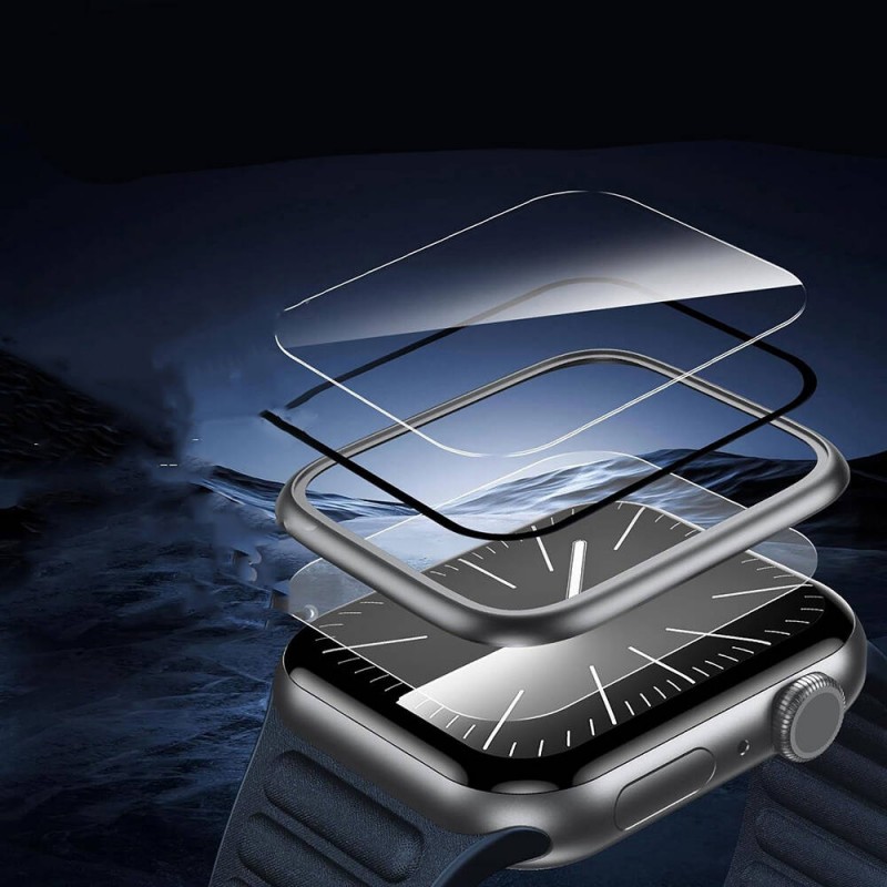 Bal-z Apple Watch 44mm Wiwu Wi-JD106 Easy Install Akıllı Saat Temperli Cam Ekran Koruyucu
