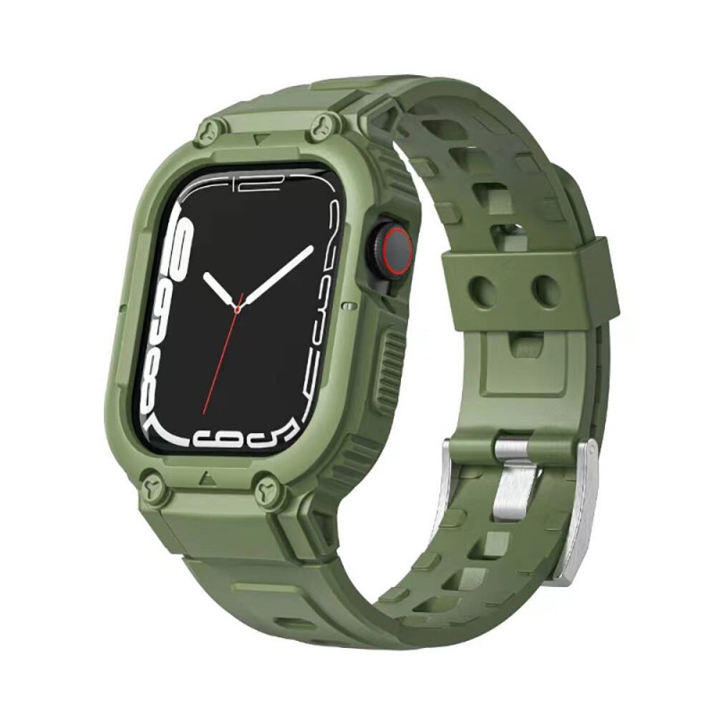 Bal-z Apple Watch 44mm Wiwu Wi-WB014 Armor Serisi 2in1 Sert PC Kasa Koruyuculu Silikon Kordon