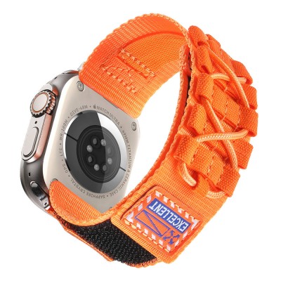 Bal-z Apple Watch 44mm  KRD-112 Orbital Örgülü Halat Tasarımlı Naylon Kumaş Hasır Kordon