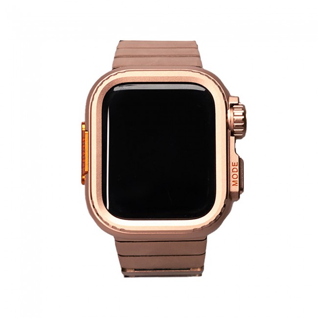 Apple Watch 44mm Zore KRD-126 Sert Kasa Koruyuculu Metal Kordon Apple Watch 44mm Zore KRD-126 Sert Kasa Koruyuculu Metal Kordon