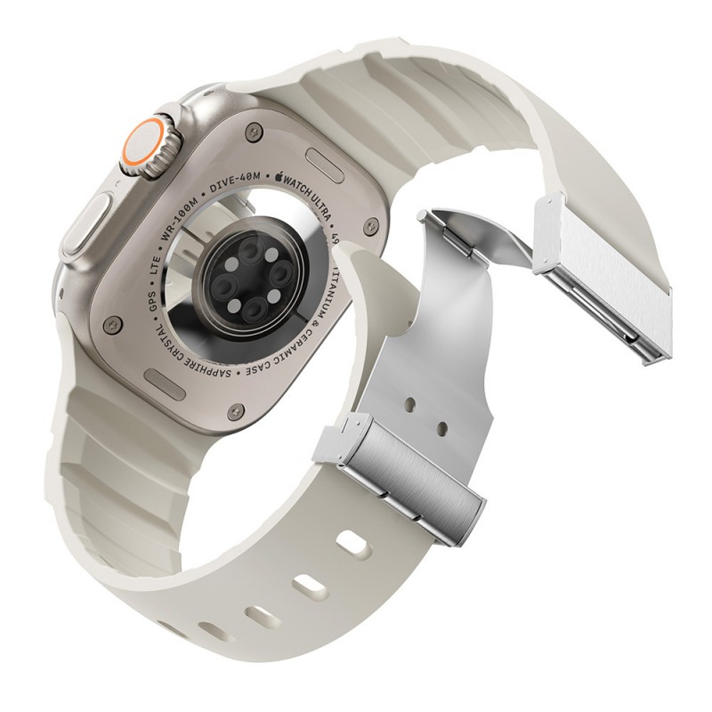 Bal-z Apple Watch 44mm  KRD-145 Metal Tokalı Silikon Kordon