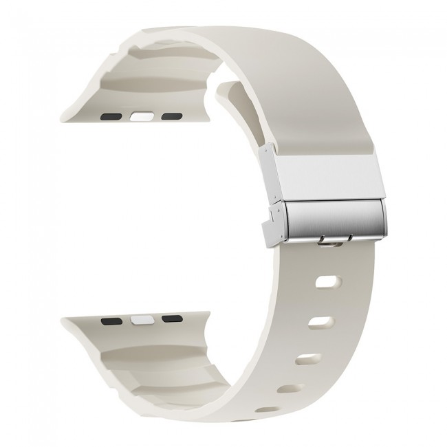 Apple Watch 44mm Zore KRD-145 Metal Tokalı Silikon Kordon Apple Watch 44mm Zore KRD-145 Metal Tokalı Silikon Kordon