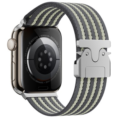 Bal-z Apple Watch 45mm  KRD-133 Naylon Kumaş Hasır Örgülü Kordon