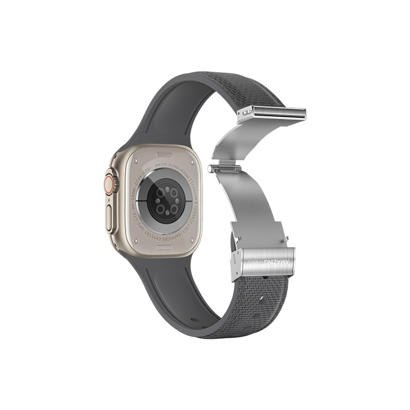 Bal-z Apple Watch 7 41mm Amazingthing Titan Swift Deri Dokulu Silikon Kordon