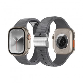 Apple Watch 7 41mm Amazingthing Titan Swift Deri Dokulu Silikon Kordon Apple Watch 7 41mm Amazingthing Titan Swift Deri Dokulu Silikon Kordon