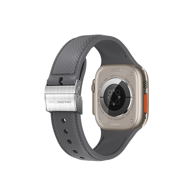 Bal-z Apple Watch 7 41mm Amazingthing Titan Swift Deri Dokulu Silikon Kordon