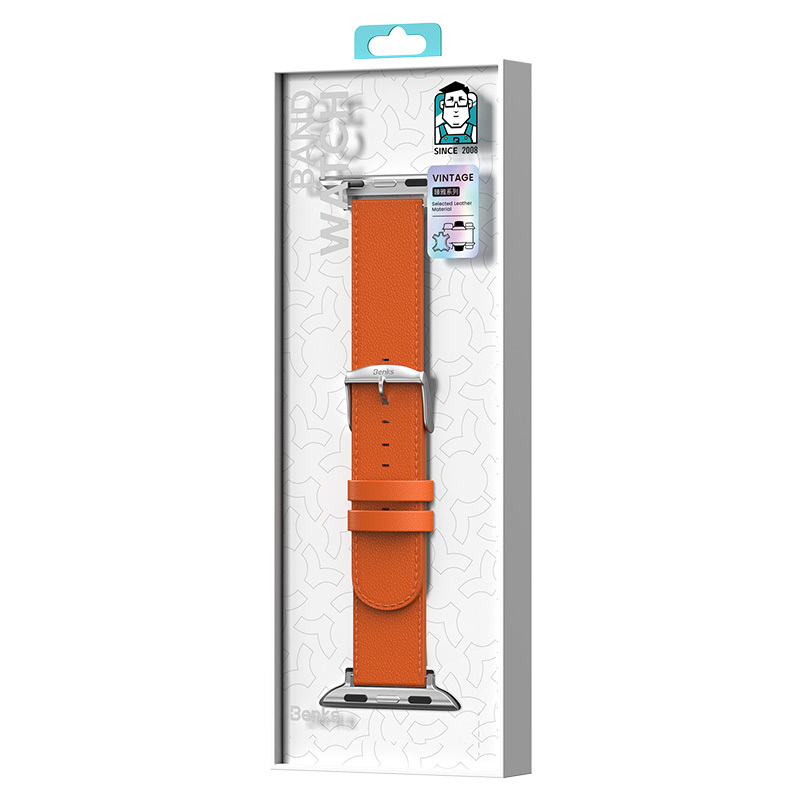 Bal-z Apple Watch 7 41mm Benks Vintage Genuine Leather Serisi Deri Kordon Strap Kayış