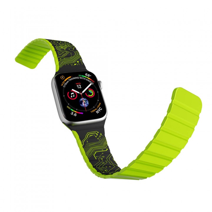 Apple Watch 7 41mm Kordon Youngkit Technological Magnetik Tak Çıkar Silikon Strap Kayış