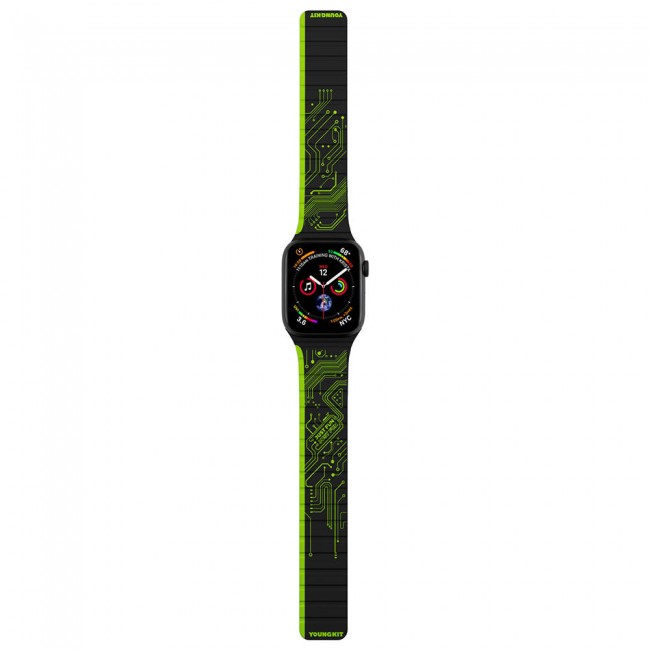 Apple Watch 7 41mm Kordon Youngkit Technological Magnetik Tak Çıkar Silikon Strap Kayış Apple Watch 7 41mm Kordon Youngkit Technological Magnetik Tak Çıkar Silikon Strap Kayış