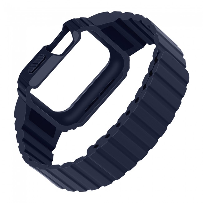 Apple Watch 7 41mm KRD-142 Airbag Tasarımlı Kasa Koruyuculu Silikon Kordon