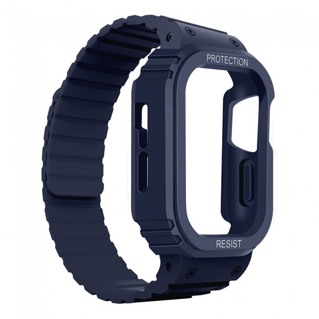 Apple Watch 7 41mm KRD-142 Airbag Tasarımlı Kasa Koruyuculu Silikon Kordon