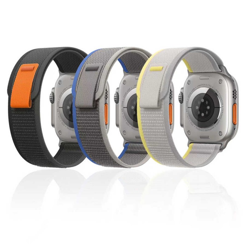 Bal-z Apple Watch 7 41mm Wiwu Trail Loop Naylon Örgü İşlemeli Hasır Kordon Strap Kayış