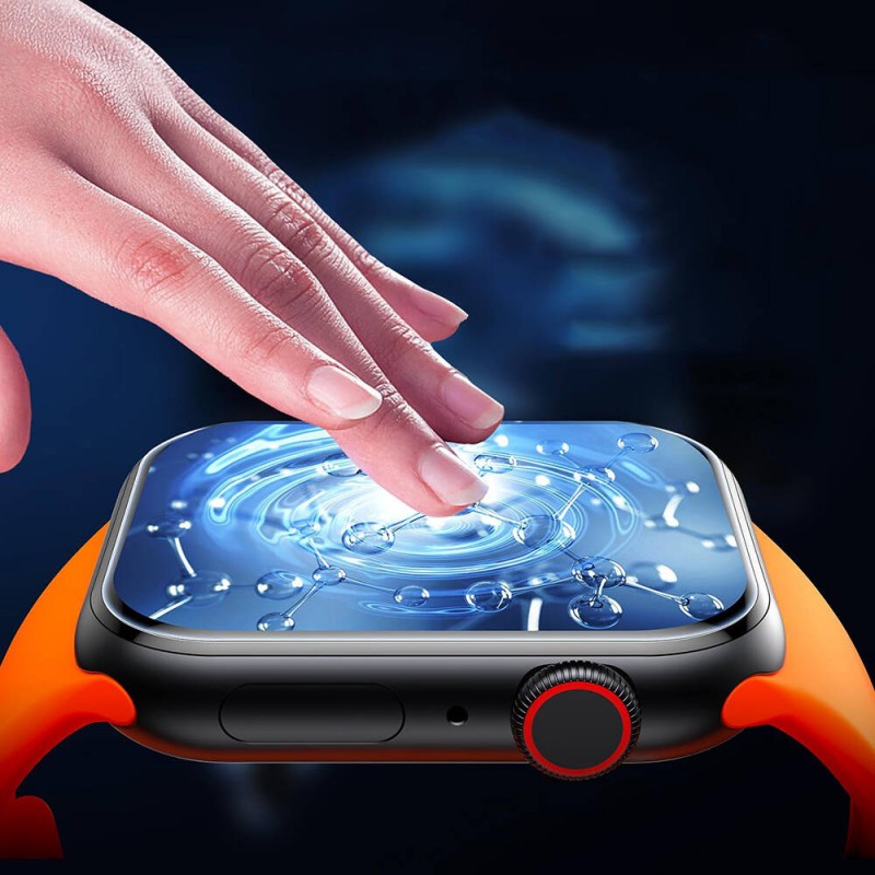 Bal-z Apple Watch 7 41mm Wiwu Wi-JD105 Easy Install PMMA Pet Ekran Koruyucu + Kolay Uygulama Aparatı