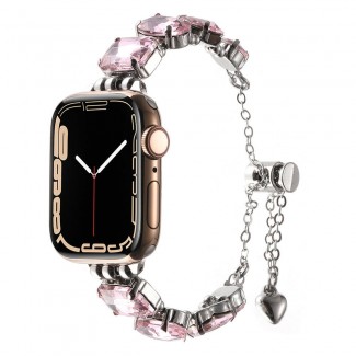 Apple Watch 7 41mm Zore KRD-115 Renkli Taş Tasarımlı Kordon Apple Watch 7 41mm Zore KRD-115 Renkli Taş Tasarımlı Kordon