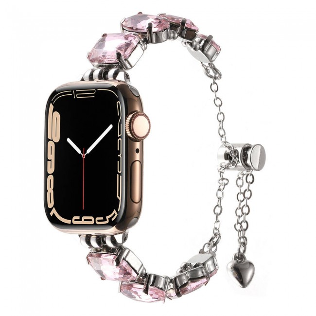 Apple Watch 7 41mm Zore KRD-115 Renkli Taş Tasarımlı Kordon Apple Watch 7 41mm Zore KRD-115 Renkli Taş Tasarımlı Kordon
