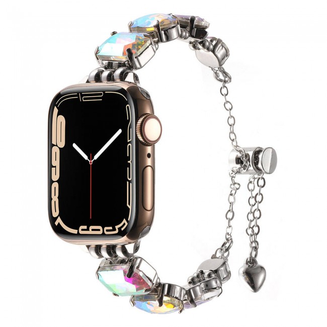Apple Watch 7 41mm Zore KRD-115 Renkli Taş Tasarımlı Kordon Apple Watch 7 41mm Zore KRD-115 Renkli Taş Tasarımlı Kordon