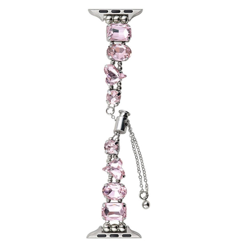 Bal-z Apple Watch 7 41mm  KRD-115 Renkli Taş Tasarımlı Kordon