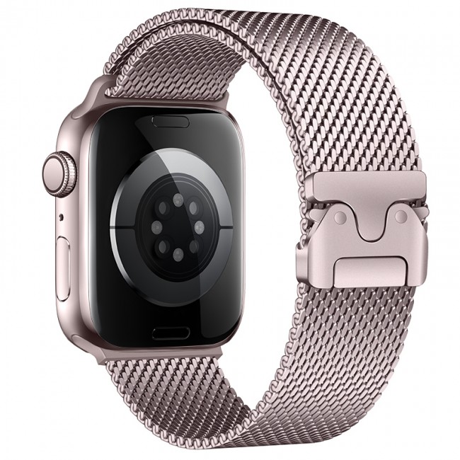 Apple Watch 7 41mm Zore KRD-121 Metal Hasır Kordon Apple Watch 7 41mm Zore KRD-121 Metal Hasır Kordon