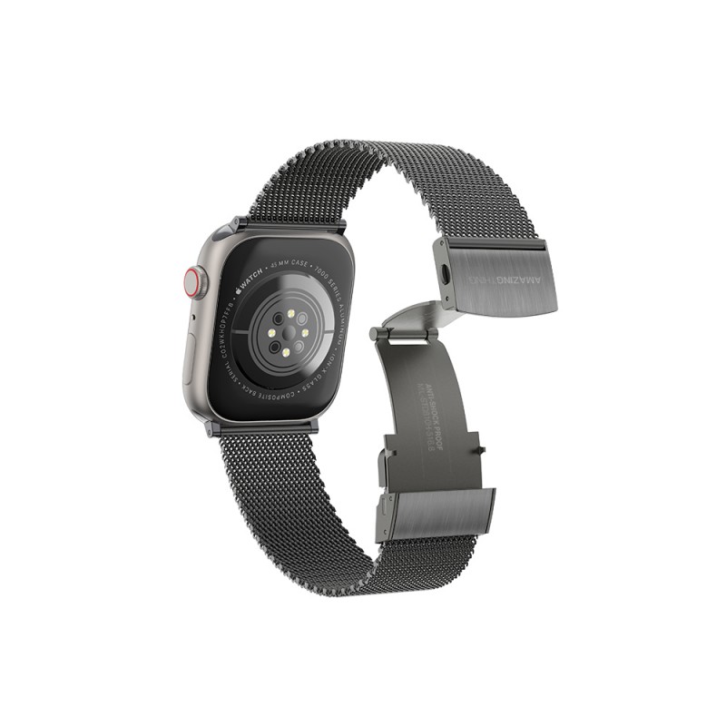 Bal-z Apple Watch 7 45mm Amazingthing Titan Metal Hasır Kordon