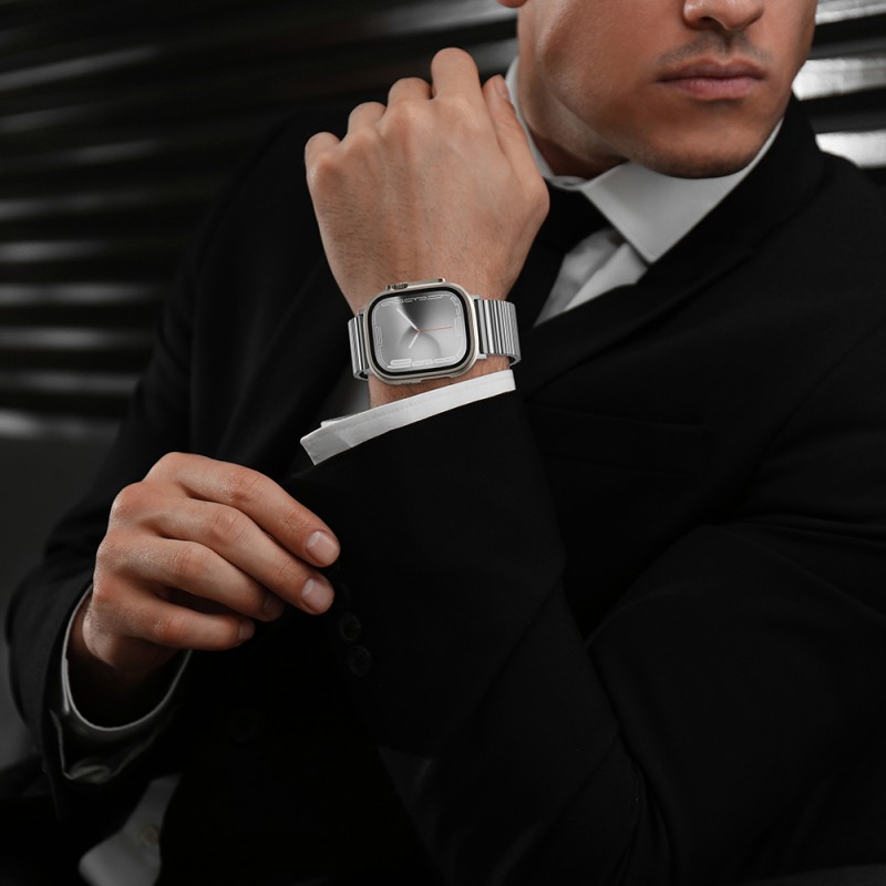 Bal-z Apple Watch 7 45mm Amazingthing Titan Steel Metal Kordon