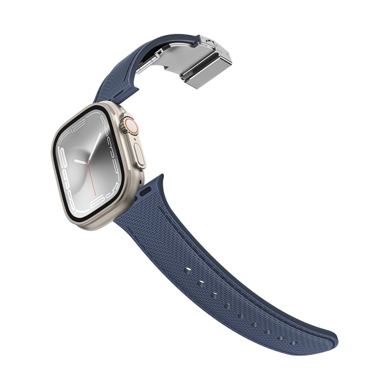 Bal-z Apple Watch 7 45mm Amazingthing Titan Swift Deri Dokulu Silikon Kordon