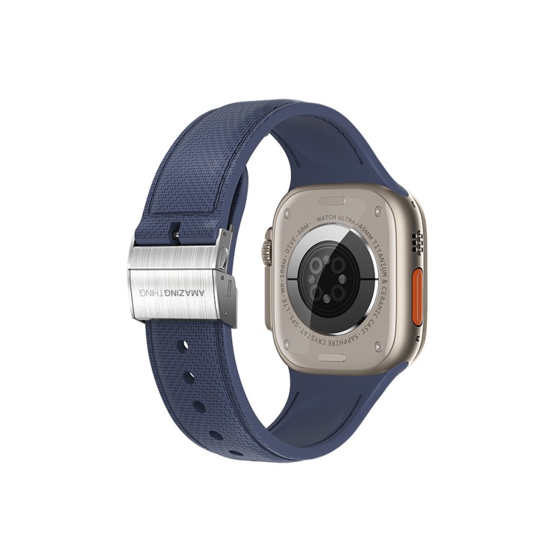 Bal-z Apple Watch 7 45mm Amazingthing Titan Swift Deri Dokulu Silikon Kordon