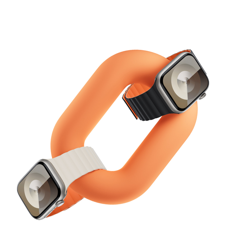 Bal-z Apple Watch 7 45mm Benks Magnetik Tak Çıkar Silikon Strap Kayış