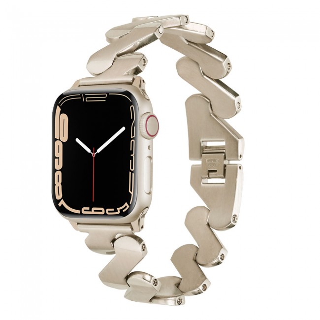 Apple Watch 7 45mm Kordon KRD-80 Metal Strap Kayış Apple Watch 7 45mm Kordon KRD-80 Metal Strap Kayış
