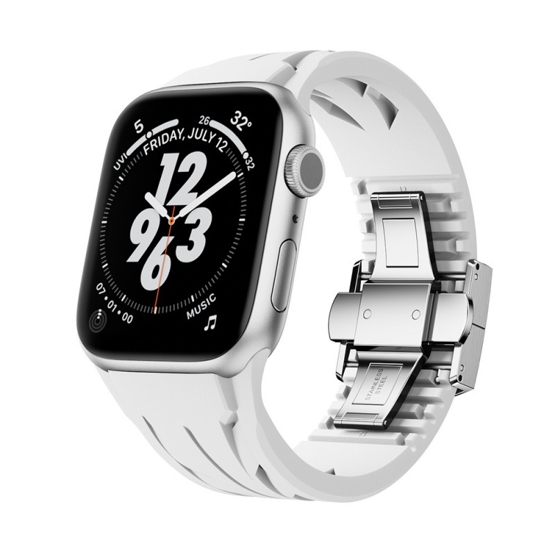 Bal-z Apple Watch 7 45mm KRD-127 Metal Tokalı Silikon Kordon